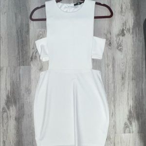 White cutout bandage dress